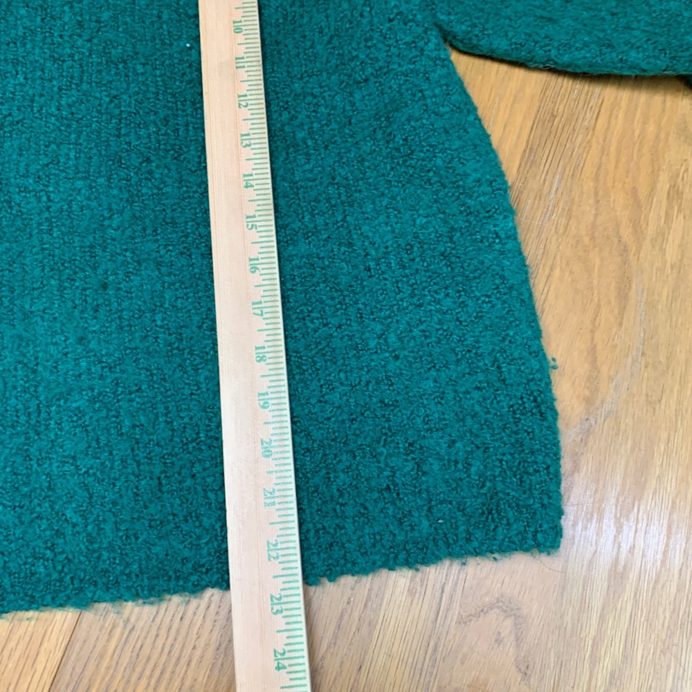 J. Crew Womens Emerald Green Boucle Wool Alpaca Blend Mock Neck Sweater Large - Picture 3 of 6